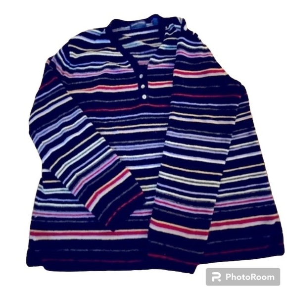Karen Scott Multicoloured Striped Knitted Women’s size Medium Sweater - Picture 6 of 6
